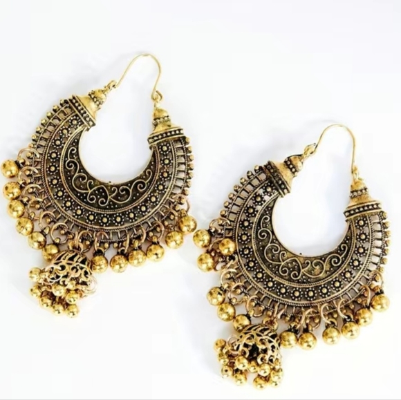 HINDI INTRICATE DANGLE HOOPS NWOT - Picture 3 of 5